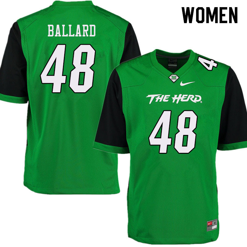 Women #48 Paris Ballard Marshall Thundering Herd College Football Jerseys Sale-Green - Click Image to Close